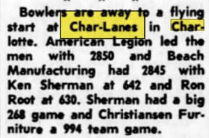 Char Lanes - Sep 1963 Results (newer photo)